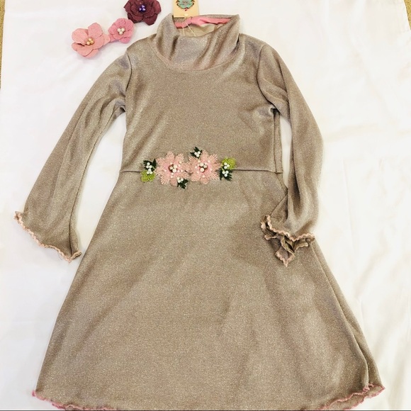 Little Girls 6X Sparkling Flower Dress - Picture 2 of 6